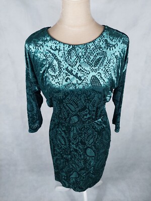 Kleid 365 Gr. S 36 metallic grün türkis Samt stretch elegant edel Party dress