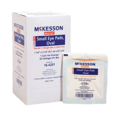 McKesson Eye Pad, 1-5/8 X 2-5/8 Inch, Sterile, Box of 50, AMAZING
