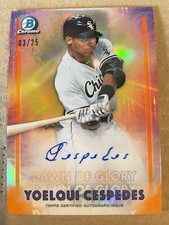 2021 Bowman Chrome Yoeelqui Cespedes Autograph #D /25 Dawn Of Glory Card