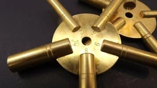 New 5 Way Brass Clock Winding Key Even and Odd Numbers one pair 2-piece