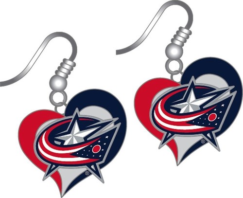 NHL Swirl Heart Team Dangle Earrings - Pick Your Team - Picture 14 of 21