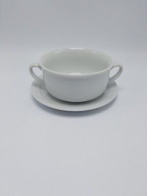 Williams-Sonoma ''Essential White'' 2 1/4 X 4 3/4 Inch Cream Soup Bowl& Underplate