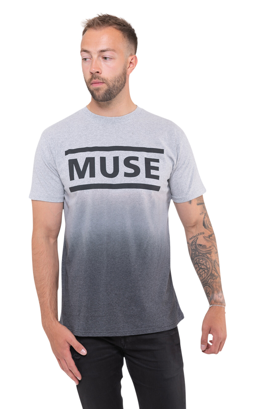 Muse Band Logo Unisex Dip Dye White Official T Shirt New