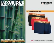 Underwear 3 Pack Men  s Bamboo Boxer Short Trunks Soft Breathable Comfort S-4XL