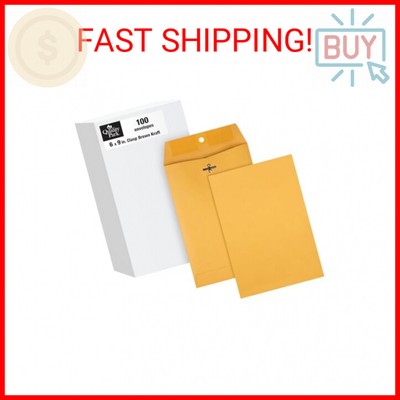 Quality Park 6x9 Clasp Envelopes, Extra Heavyweight 32 lb. Manila Kraft Envelope