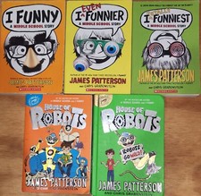 Lot of 5 James Patterson Youth Books  Middle School I Funny, House Of Robots