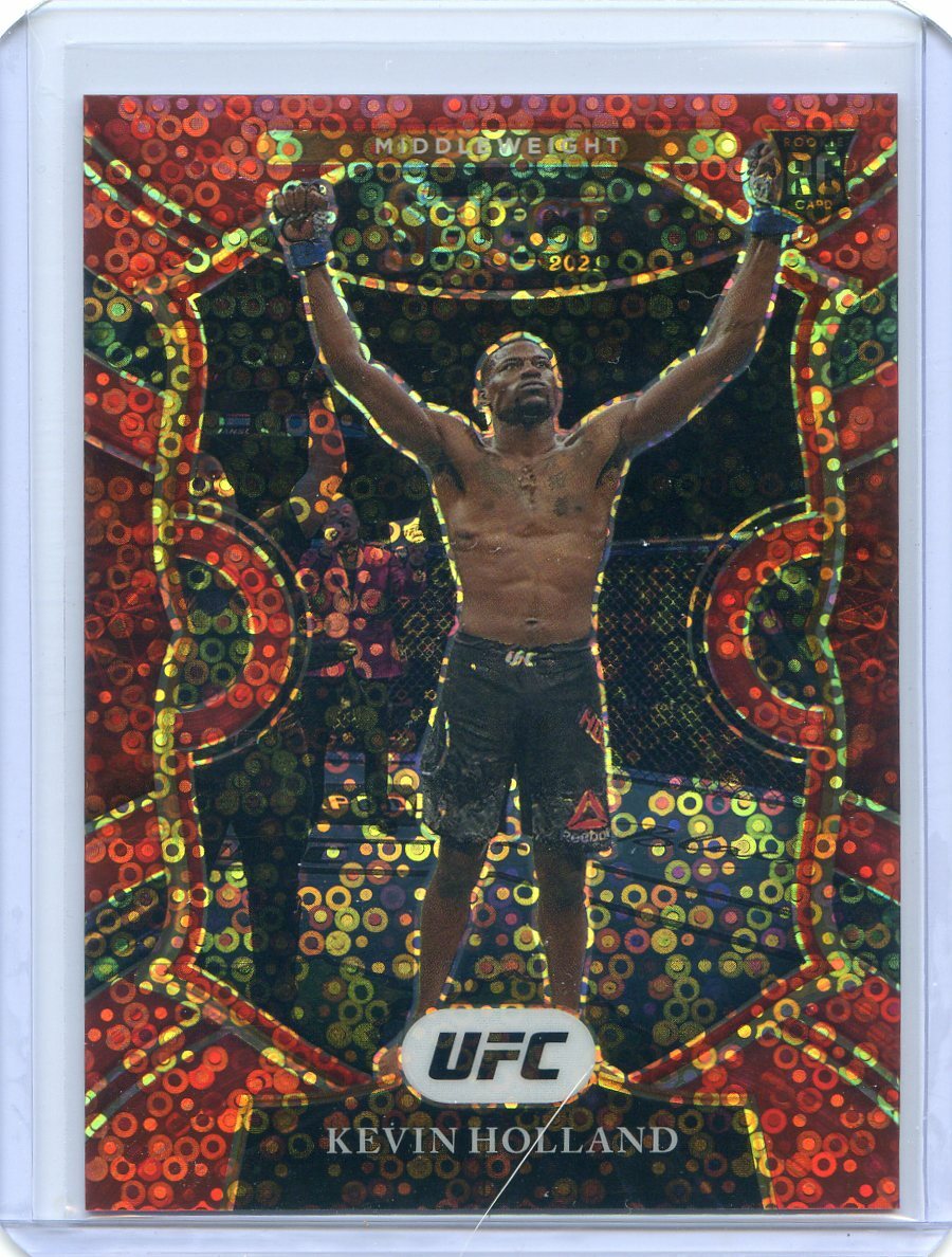 2021 Panini Select UFC KEVIN HOLLAND RC ROOKIE Red Disco Prizm Concourse /199
