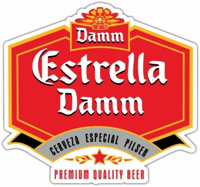 Estrella Damm Beer Alcohol Car Bumper Window Locker Sticker Decal 5''X4''