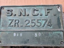 plaque d'identifiquation automotrice sncf