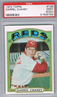 1972 Topps #136 Darrel Chaney Reds PSA 9OC Ungebraucht
