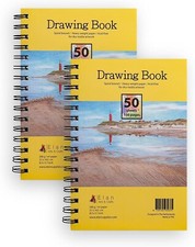 2 Pack Elan Drawing Book A5 100 Sheets 200gsm (Thick Quality ) Paper, Sketchpad