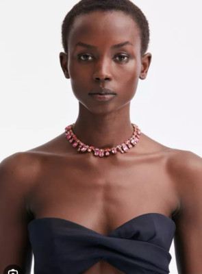 Oscar de la Renta, Candied Crystal Choker, Rose PLUS Lintzer Button Earrings