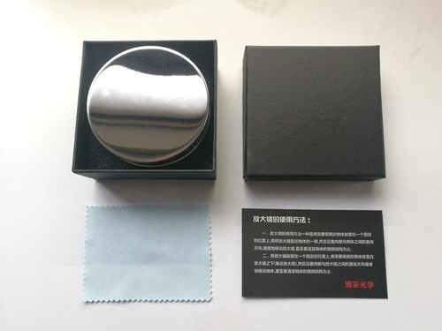 Metall 10X Edelstahl Briefbeschwerer Lupe Optische Glaslinse - Bild 9 von 9