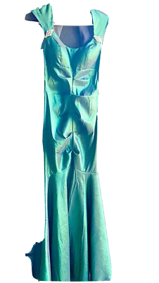 green emerald velvet dress Daliah Satin Off The Shoulder Floor Length Dress