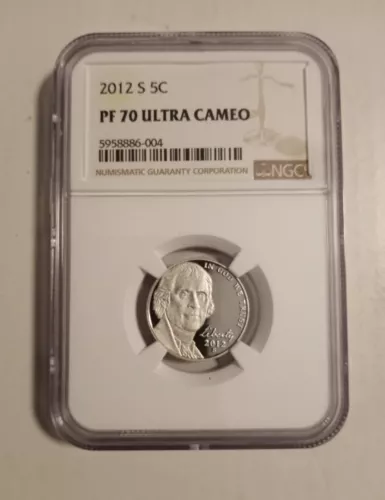 2012 S JEFFERSON NICKEL 5C NGC PF 70 ULTRA CAMEO   ..