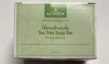 NOVEHA Handmade Tea Tree Soap Bar for Face and Body, 5oz [New in Sealed Box]