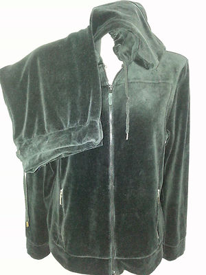 RALPH LAUREN Hooded Jogging Track Suit Womens Velour Pants