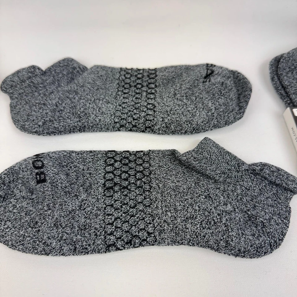 3-Pack Bombas Men's Charcoal Gray Ankle Socks Size Large - Image 4 of 4