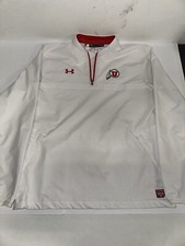 Utah Utes Under Armour 1/4 Zip Pullover Mens White/Red