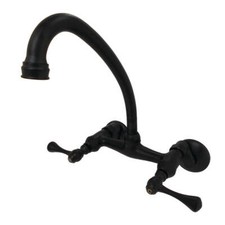 Grifo de cocina Kingston de latón KS314MB Kingston de dos manijas de montaje en pared