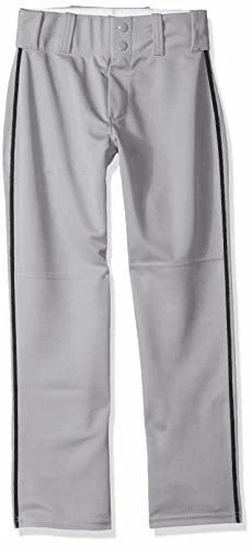 Alleson Ahtletic Boys Youth Baseball Pants with Braid, Grey/Black, X-Large - Photo 1/1