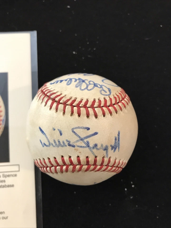 Catfish Bob Gibson Duke Snider Stargell Feller & more HOF signed Baseball JSA - Image 2 of 4