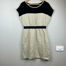 Zara basic dress US M AU 10 linen lyocell dress pockets business work casual.