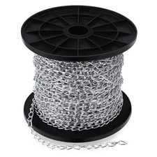 Yaocom 500 ft Galvanized Steel Hanging Jack Chain Silver Metal Link Chain Rol...