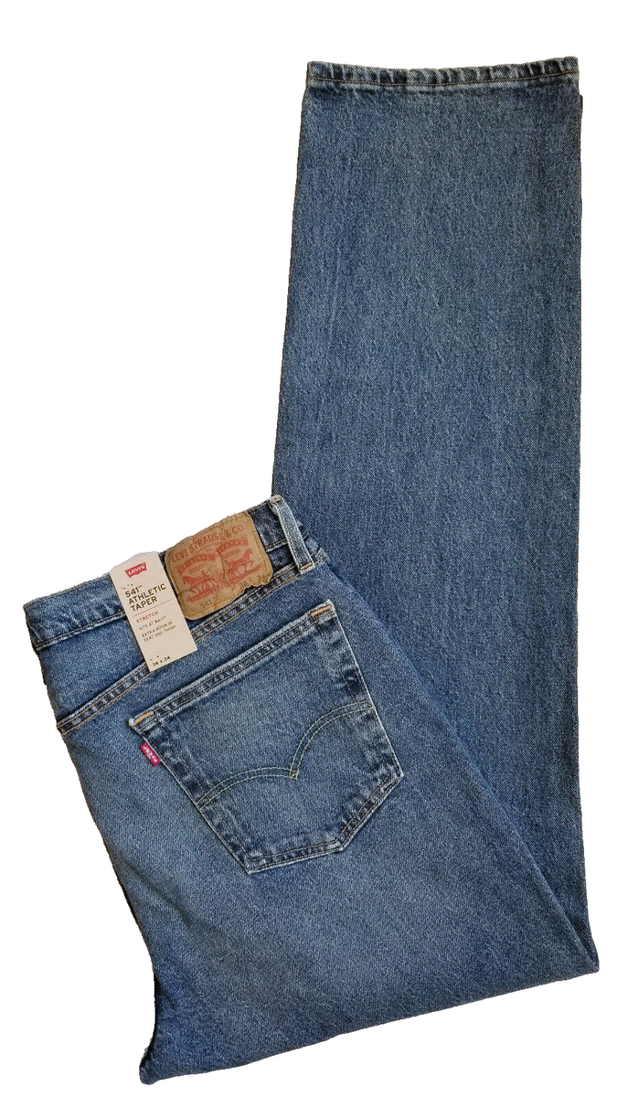 ロー Levis 541 Athletic Taper Stretch Mens Jeans 36x34 Distressed