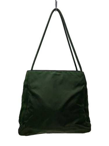 Sac à main PRADA nylon surface kaki avec décoloration Occasion
