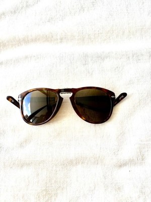 Vintage New Ratti Persol  714 In Havana With brown Polarized Lenses Size Large