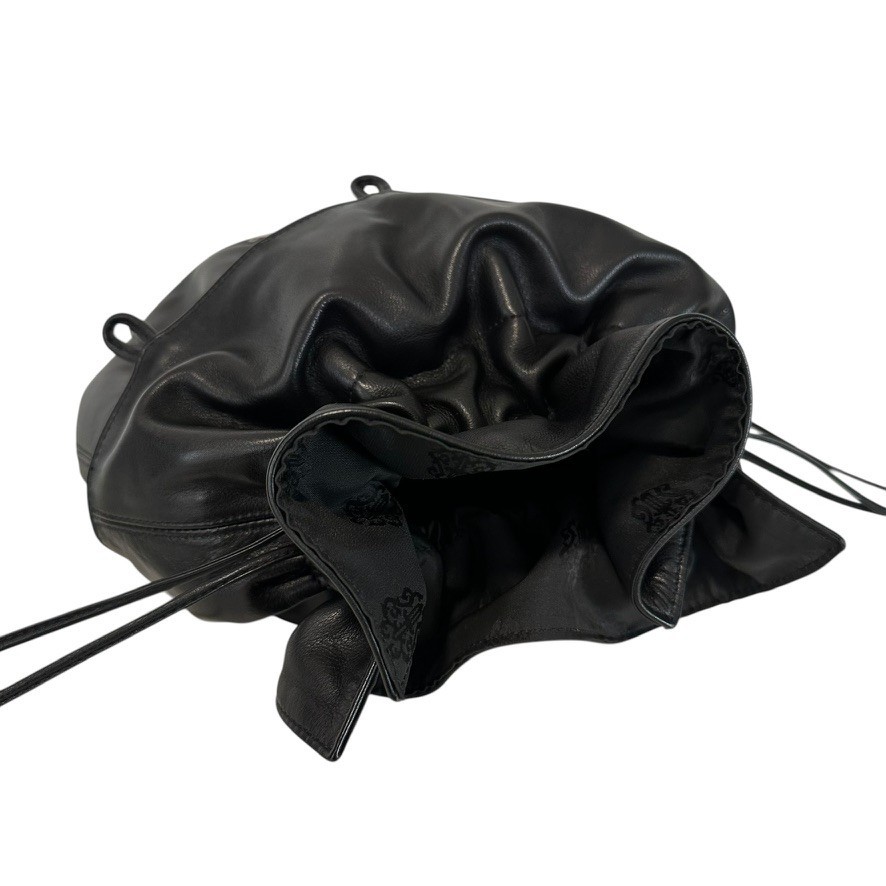 Extremely Rare ◇ Chrome Hearts Drawstring Pouch Crossball Black image 7