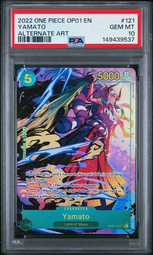 2022 ONE PIECE OP01-ROMANCE DAWN ALTERNATE ART #121 YAMATO PSA 10
