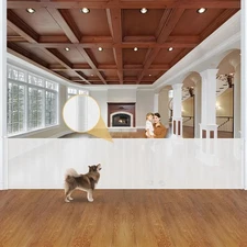 Reinforced 42" Tall Retractable Dog Gate Extra Wide Retractable Baby Gate wit...