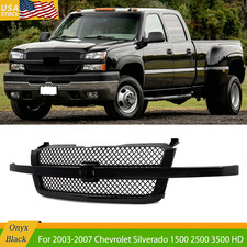Onyx Black Front Bumper Grille Assembly For 2003-2007 Chevrolet Silverado 1500