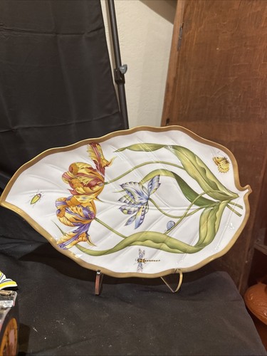 anna weatherley porcelain Botanical Series Limited Edition 15 1/2 In Tulip Leaf - Picture 7 of 13