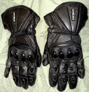 Cortech Men Sz XXL 12 Scarab Latigo RR Padded Black Leather Motorcycle Glove