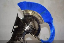 Steel Antique King Leonidas Spartan Helmet Medieval 300 Movie Helmet With Plume