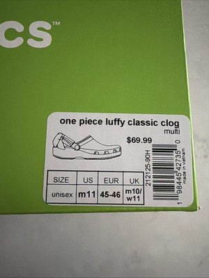 ガーデン マルティン・シュリーク Size 11 Men One Piece Crocs Classic Clog Monkey D. Luffy 212125