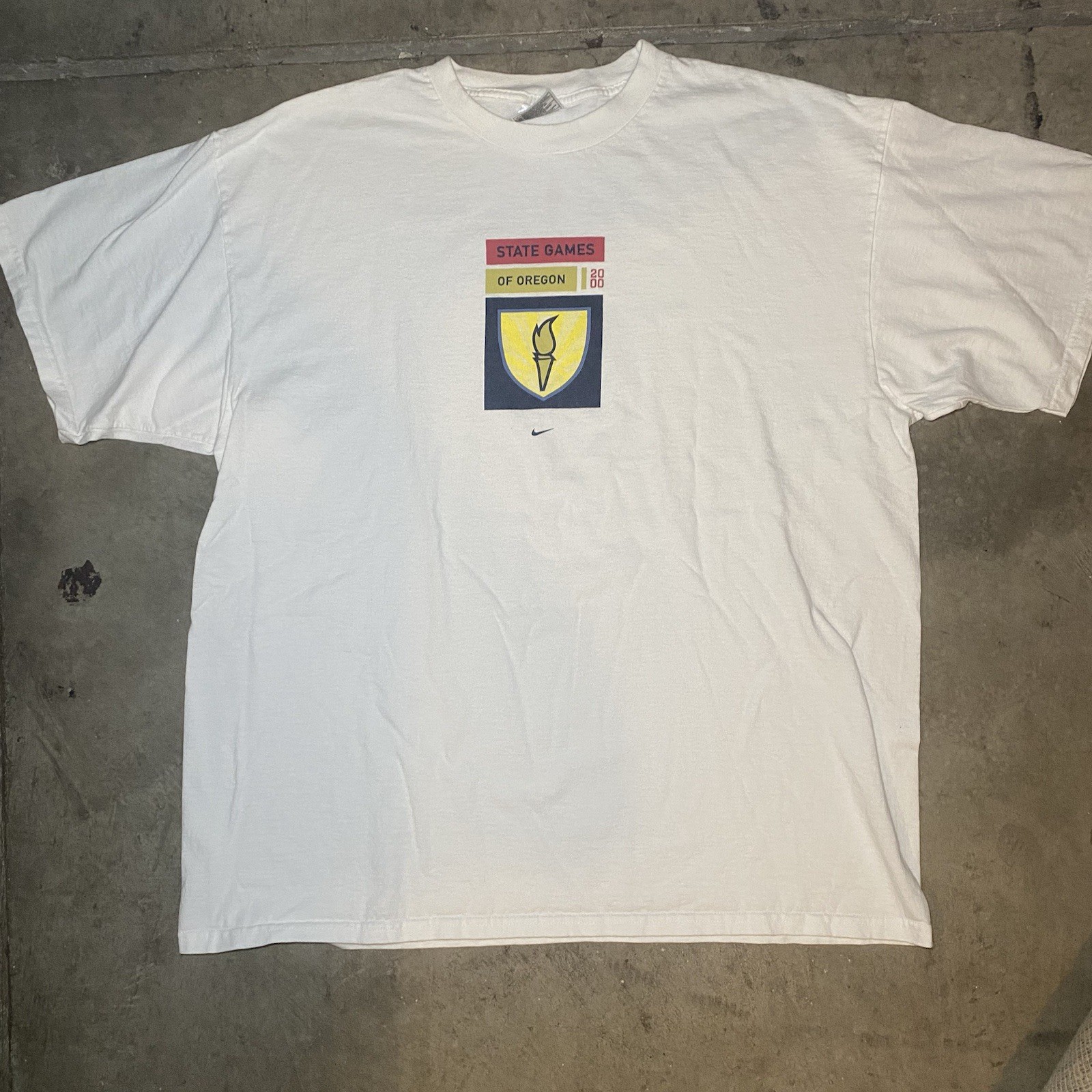 Vintage Nike Shirt Mens XL White “State Games Of Oregon”  Y2K