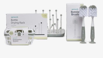 SPRUCELY Bottle Accessories Starter Kit - Sage Green /white