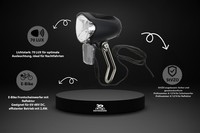 E-Bike LED Scheinwerfer 70 Lux Licht Lampe 6V-12V Reflektor Inkl. Kabel