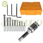 9 Pcs 2" Boring Head R8 Shank 1/2" Carbide Boring Bar Set Milling