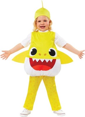 Amscan Baby Shark Hai Haifisch Kostüm Gr.98 2-3 Jahre  gelb Fasching Karneval