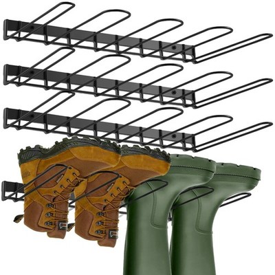 8 Pair Boot Rack Wall Mount for Entryway Garage Mudroom Closet Indoor Outdoor...