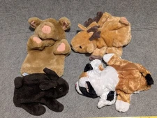 Plush Hand Puppet Lot of 4 Folkmanis Rabbit Dakin Pig Caltoy Cat Dream Deer READ