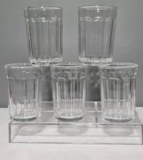 Set of 5 Luminarc France 10 Panel Working Glass Highball 20 oz 5 1/2" Clear