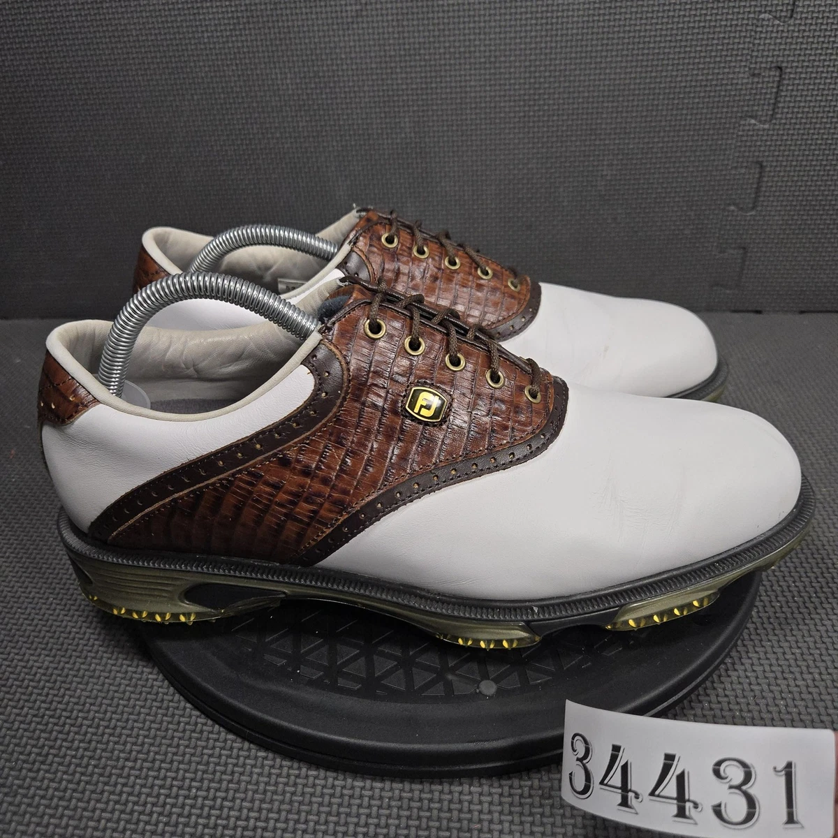 FootJoy DNA Helix Golf Shoes Mens 10.5M Red White Blue Spiked Leather Country FootJoy M Golf Shoes for Men for sale | eBay main image 3