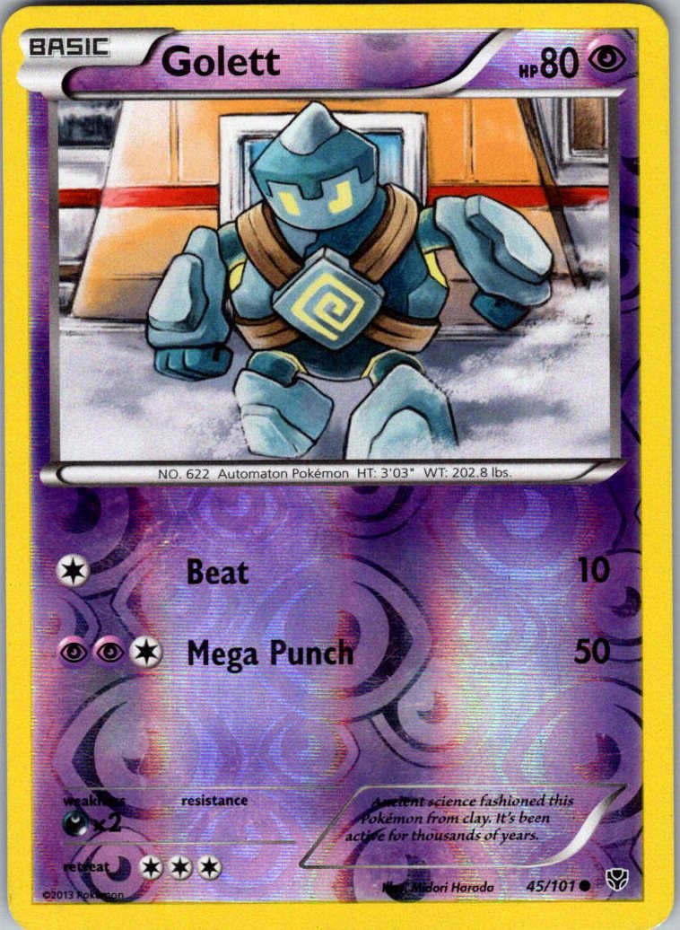Golett Pokemon Plasma Blast 45/101 Reverse Holo HP