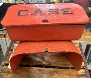 Vintage Case  Farm Implement Tractor Toolbox With Base Orange